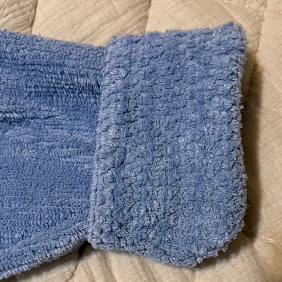 Vintage Stan Herman Blue Textured Long Sleeve 100% Cotton Robe Size Large - Picture 11 of 12